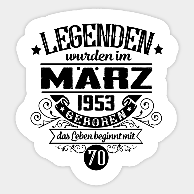 50. Geburtstag jahrgang 1953 März Sprüche Geschenkideen Sticker